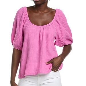 Nation LTD Fuchsia Puff Sleeve Blouse